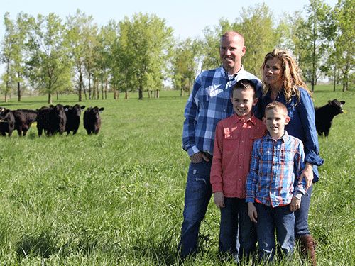 The Chandler family on their farm